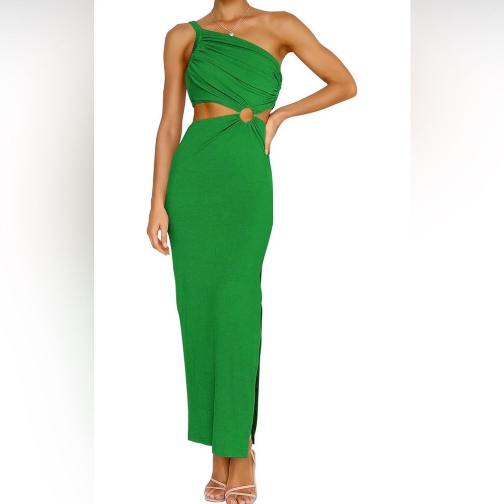 Green dress with cut outs